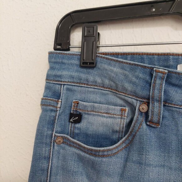 Kancan Caroline Blue Mid Rise Distressed Ankle Skinny Jeans Sz 5 / 26 Stretchy - Picture 5 of 12